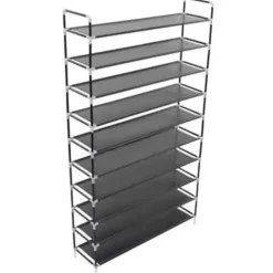 vidaXL - Schoenrek - Zwart - Stof - 100 x 29.5 x 170 cm