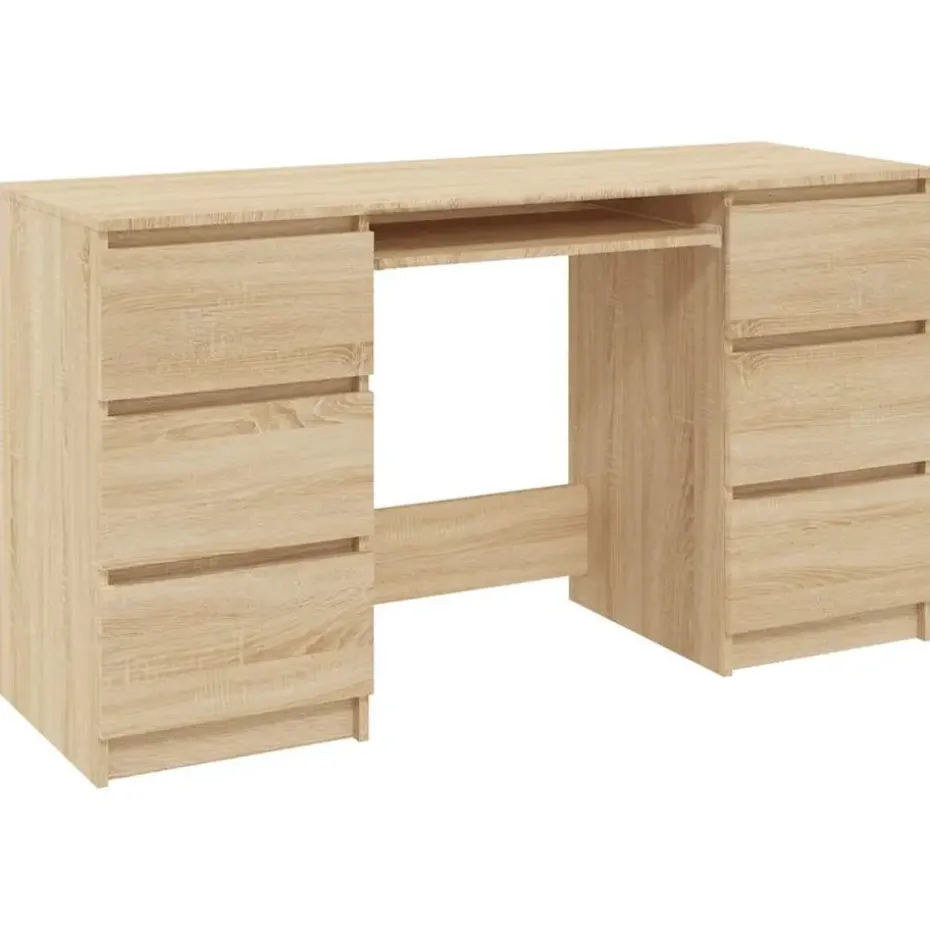vidaXL - Schrijfbureau - Bruin - Bewerkt hout