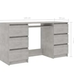 vidaXL - Schrijfbureau - Grijs - Bewerkt hout