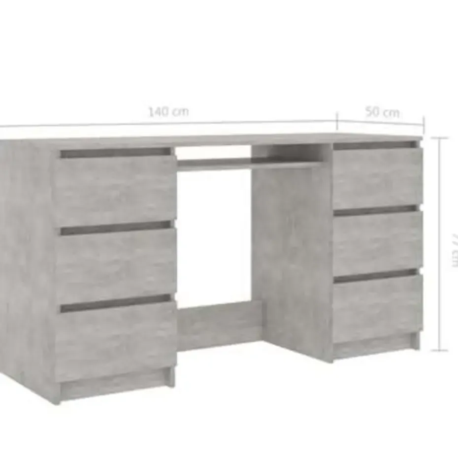 vidaXL - Schrijfbureau - Grijs - Bewerkt hout