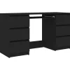 vidaXL - Schrijfbureau - Zwart - Bewerkt hout