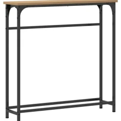 vidaXL - Sidetable - Artisanaal eiken - Gelaagd hout en metaal - 75x19.5x75 cm