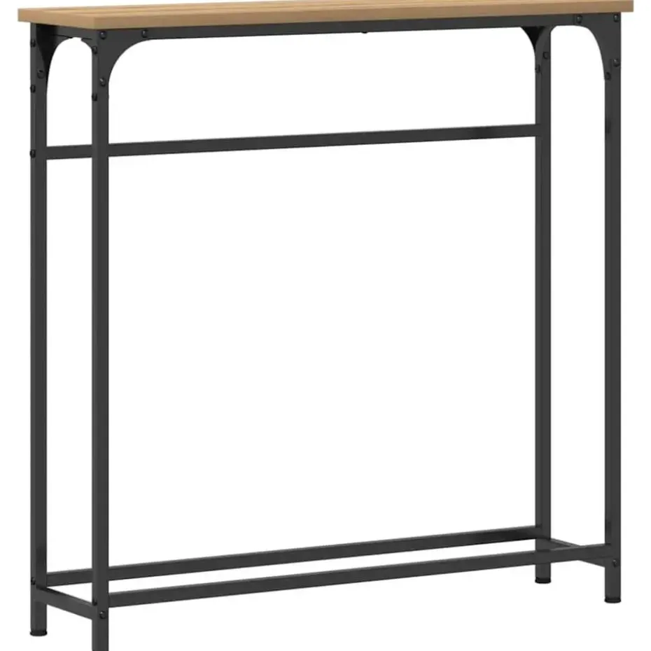 vidaXL - Sidetable - Artisanaal eiken - Gelaagd hout en metaal - 75x19.5x75 cm