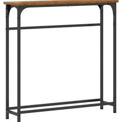 vidaXL - Sidetable - Oud hout - Gelaagd hout en metaal - 75x19.5x75 cm