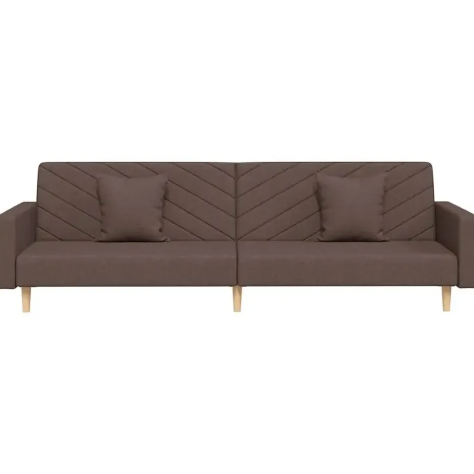 vidaXL - Slaapbank 2-zits - Taupe - Stof - Met kussens