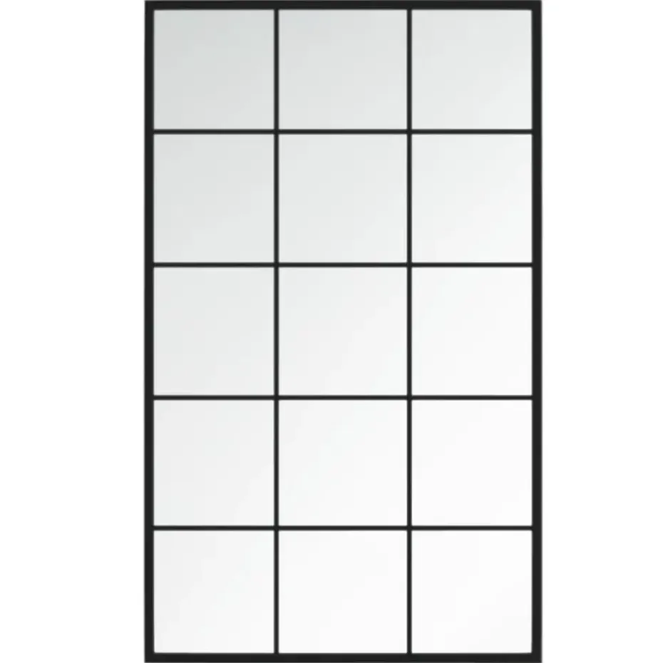 vidaXL - Spiegel - Zwart - Metaal - 100 x 60 cm