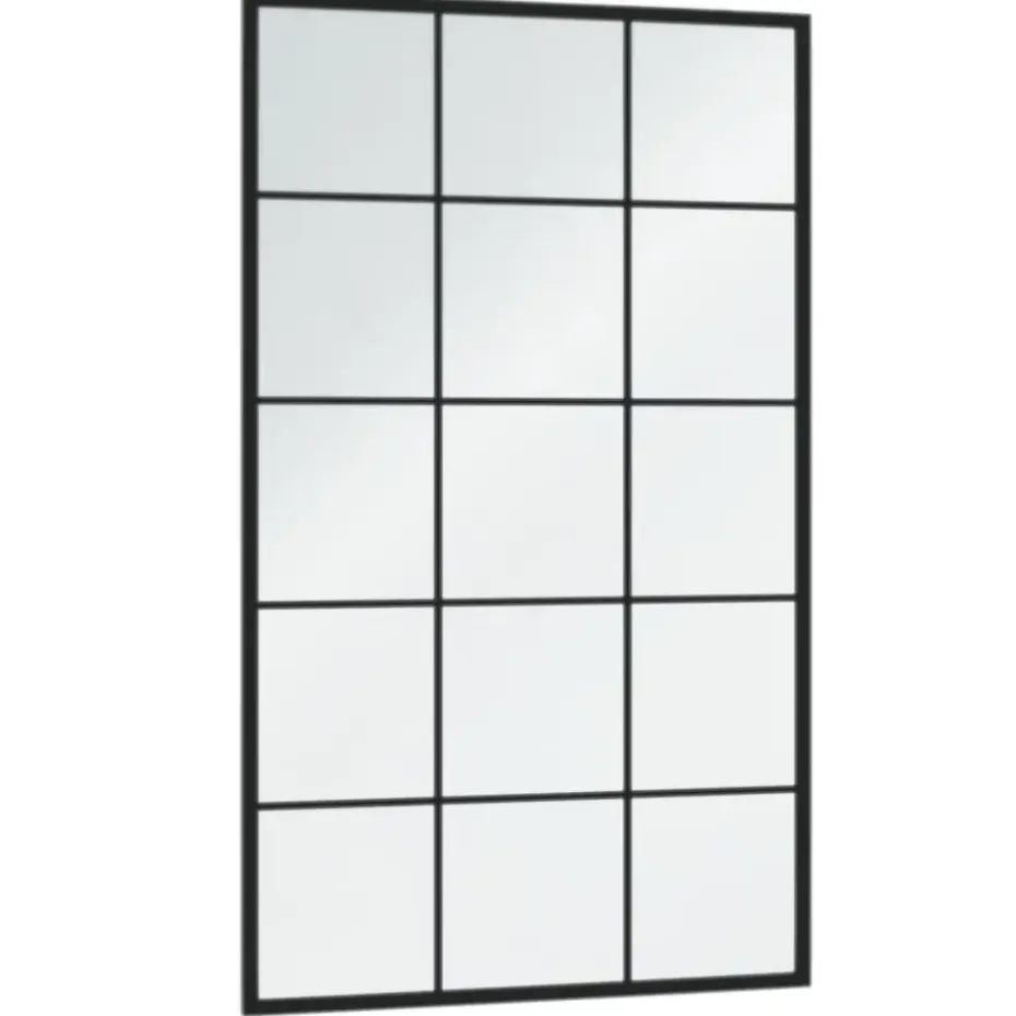 vidaXL - Spiegel - Zwart - Metaal - 100 x 60 cm