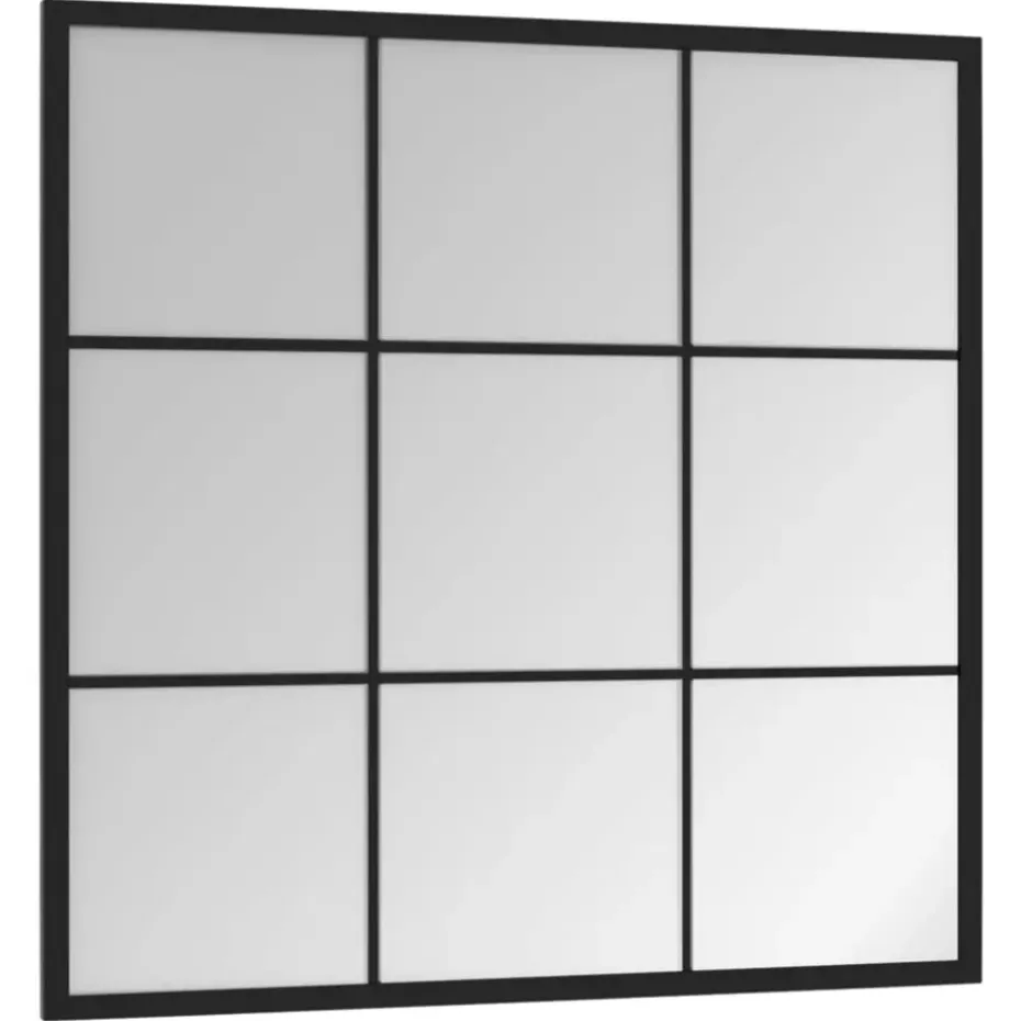 vidaXL - Spiegel - Zwart - Metaal - 60 x 60 cm