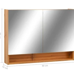 vidaXL - Spiegelkast - Bruin - MDF