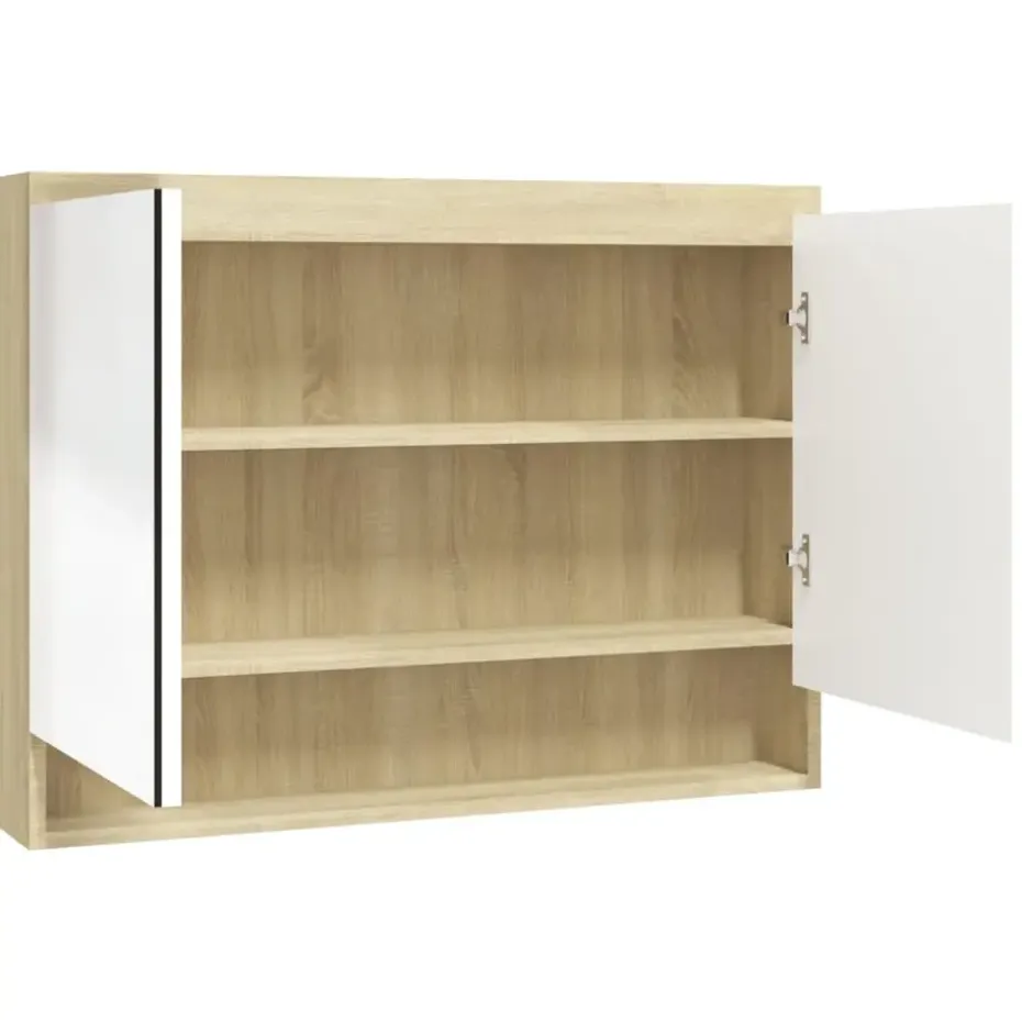 vidaXL - Spiegelkast - Wit - MDF