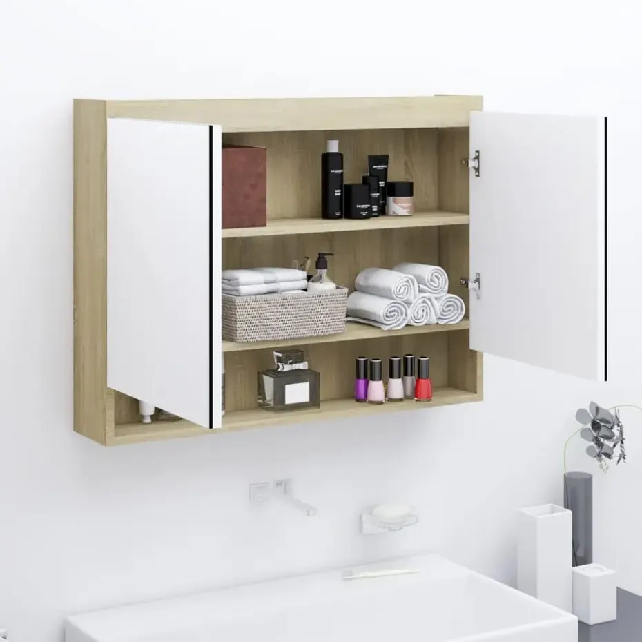 vidaXL - Spiegelkast - Wit - MDF