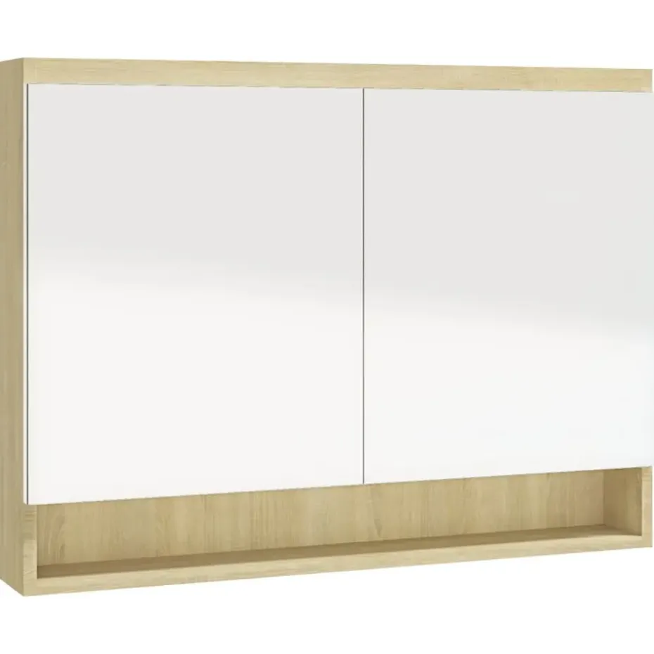 vidaXL - Spiegelkast - Wit - MDF