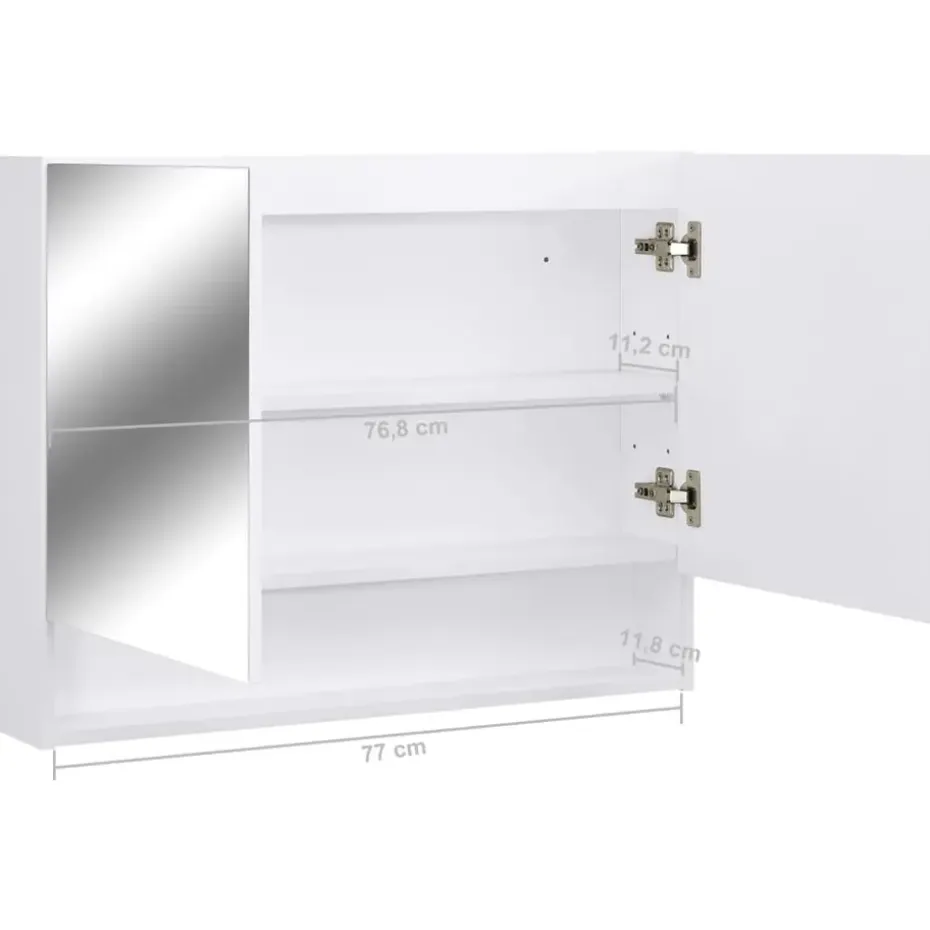 vidaXL - Spiegelkast - Wit - MDF