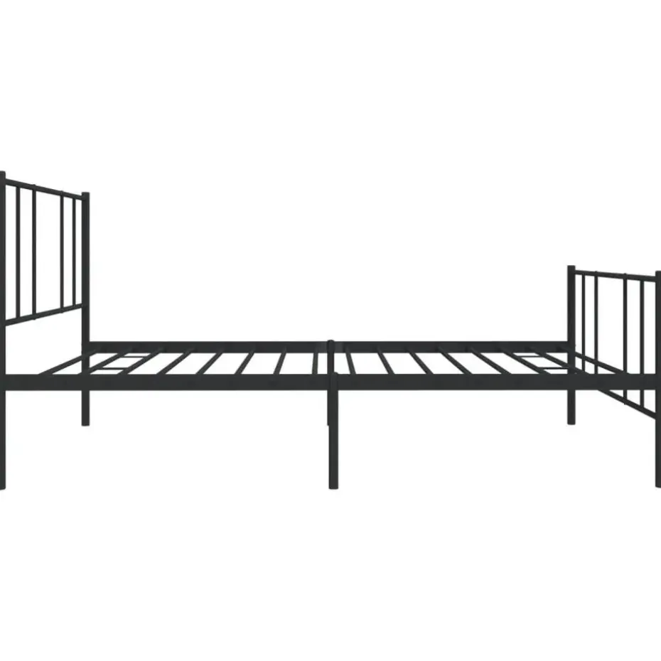 vidaXL - Staal Bed frame met hoofd- en voeteneinde - Zwart - Metaal - 90x200 cm