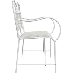 vidaXL - Staal Tuinbank - Wit - 103,5x59x89 cm