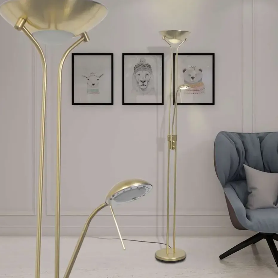 vidaXL - Staande Lamp - Goud - Staal