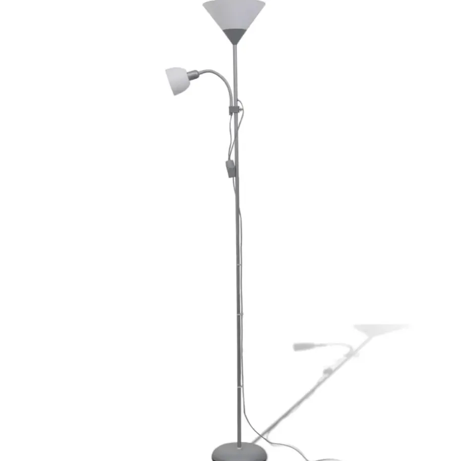 vidaXL - Staande Lamp - Grijs - Staal