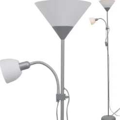 vidaXL - Staande Lamp - Grijs - Staal