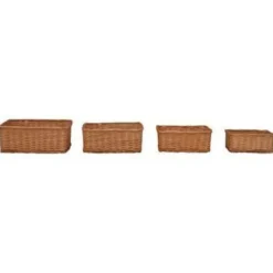 vidaXL - Stapelbare Mandenset - Bruin - Wicker