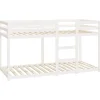 vidaXL - Stapelbed met zijladder - Wit - Massief grenenhout - 90x200 cm