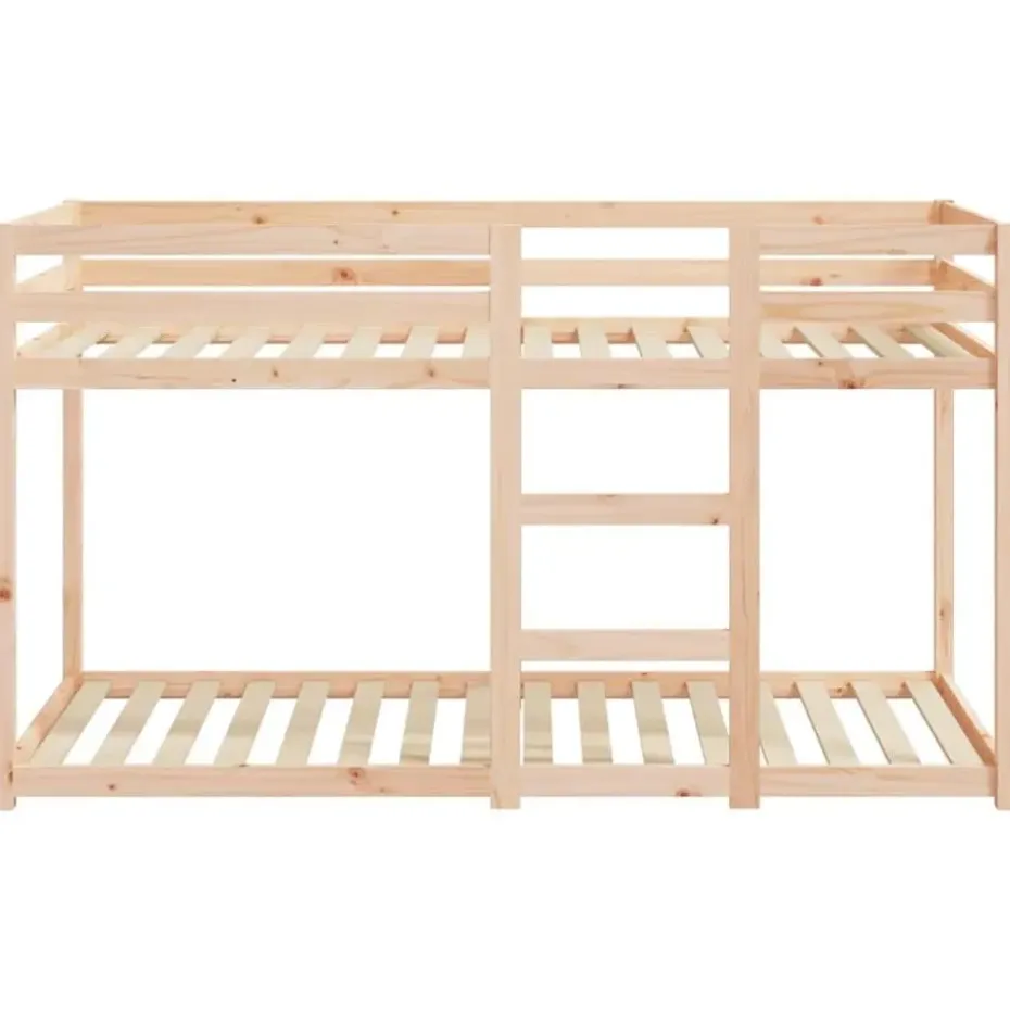vidaXL - Stapelbed met zijladder - Naturel - Massief grenenhout - 75x190 cm