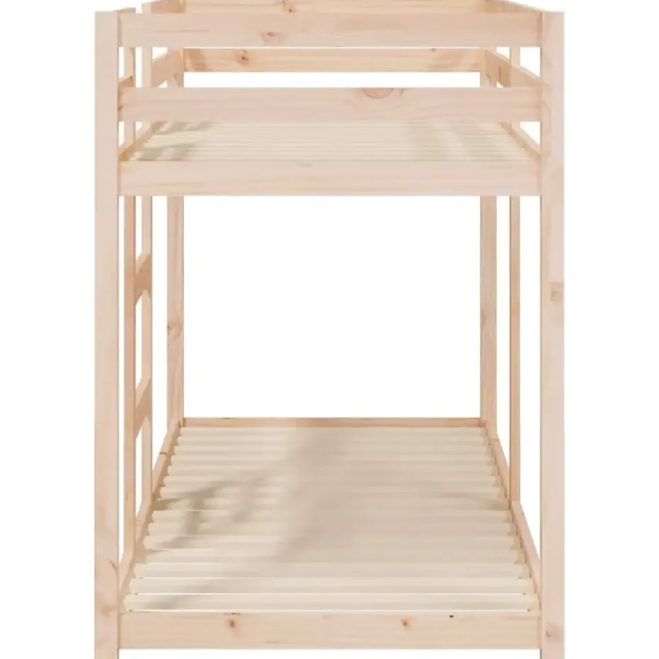vidaXL - Stapelbed met zijladder - Naturel - Massief grenenhout - 75x190 cm