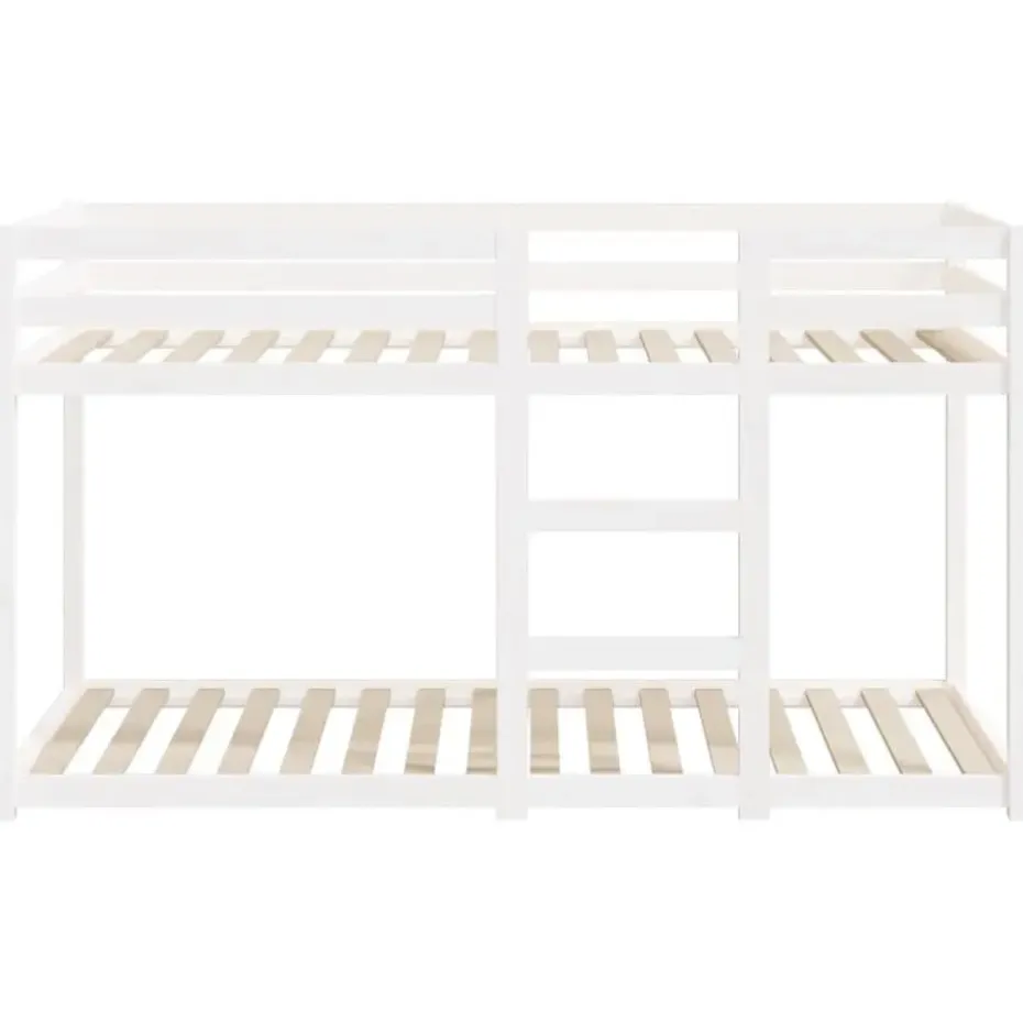 vidaXL - Stapelbed met zijladder - Wit - Massief grenenhout - 75x190 cm
