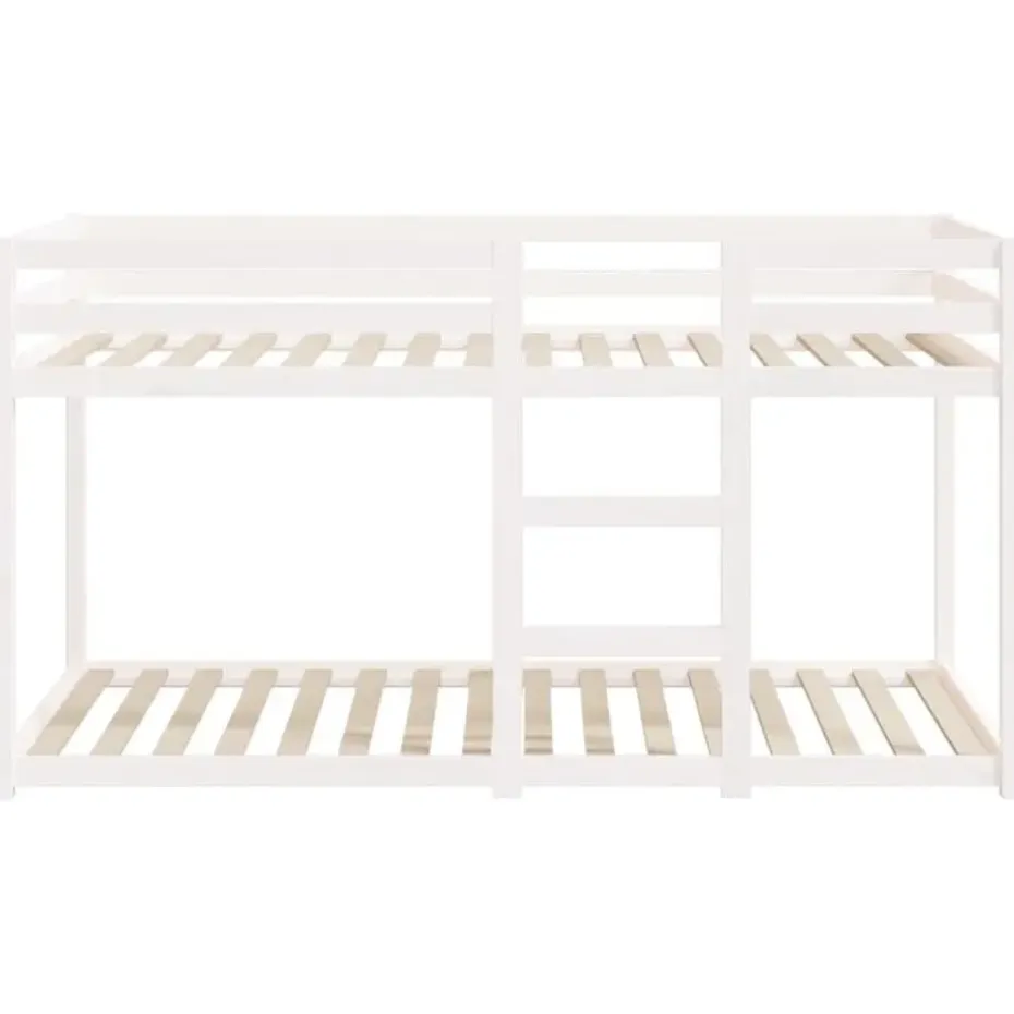 vidaXL - Stapelbed met zijladder - Wit - Massief grenenhout - 80x200 cm
