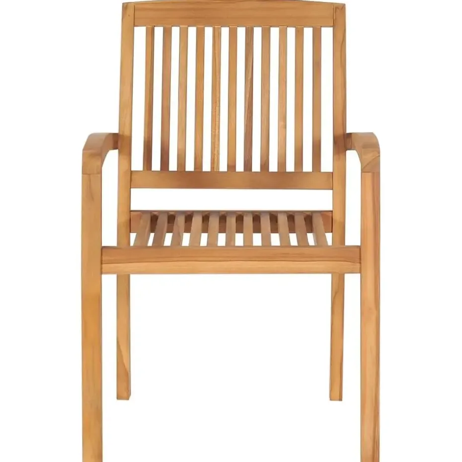 vidaXL - Stapelstoelen - Kussens - Grijs - Hout - 4 stuks
