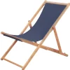 vidaXL - Strandstoel - Blauw - Stof