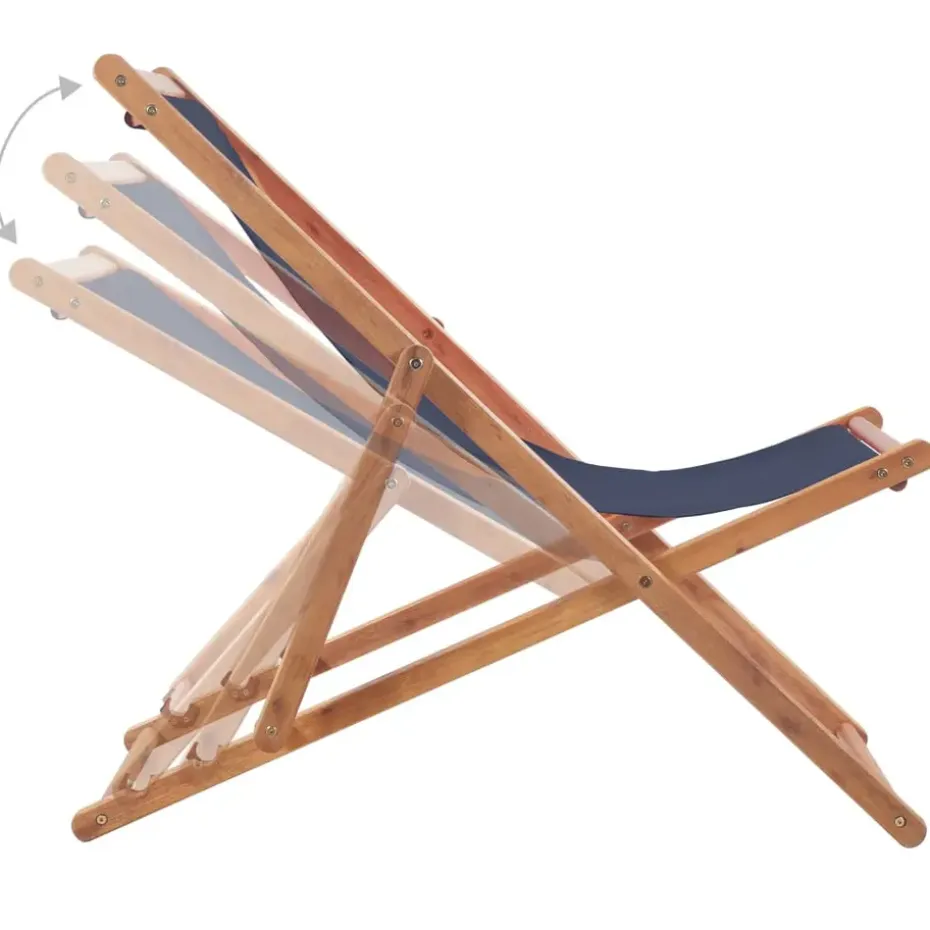 vidaXL - Strandstoel - Blauw - Stof