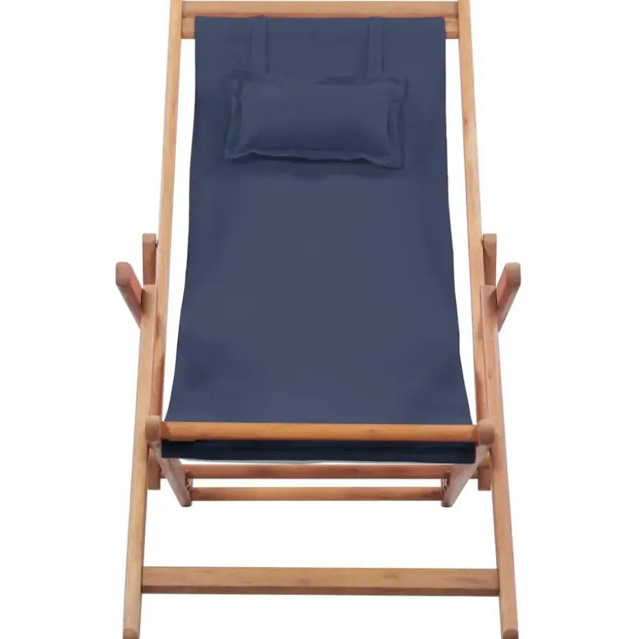 vidaXL - Strandstoel - Blauw - Stof