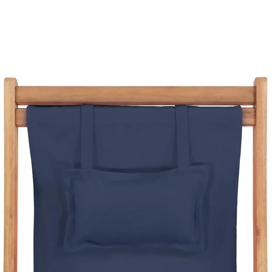 vidaXL - Strandstoel - Blauw - Stof