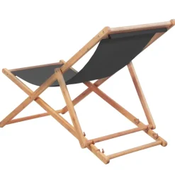 vidaXL - Strandstoel - Grijs - Stof
