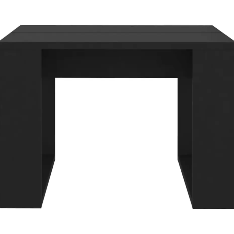 vidaXL - Tafel - Zwart - Bewerkt hout - 50 x 50 cm