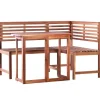 vidaXL - Tafel En Bankenset - Bruin - Hout