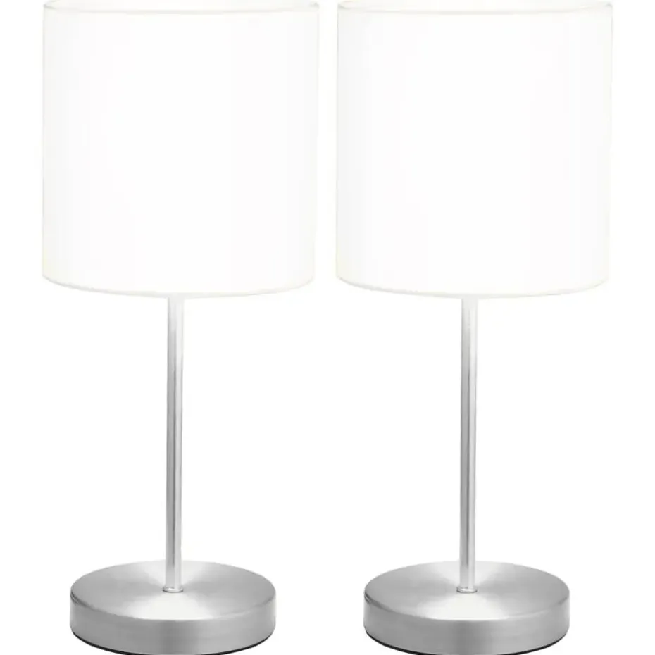 vidaXL - Tafellamp - Wit - Metaal - 2 stuks