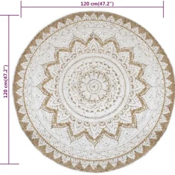 vidaXL - Tapijt - Beige - Jute - 120 cm