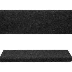 vidaXL - Tapijt Traptrede - Zwart - Polypropyleen - 5 stuks