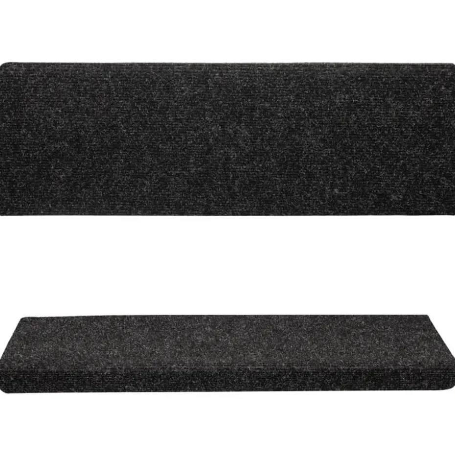 vidaXL - Tapijt Traptrede - Zwart - Polypropyleen - 5 stuks
