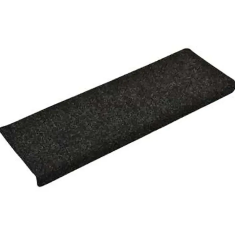 vidaXL - Tapijt Traptrede - Zwart - Polypropyleen - 15 stuks