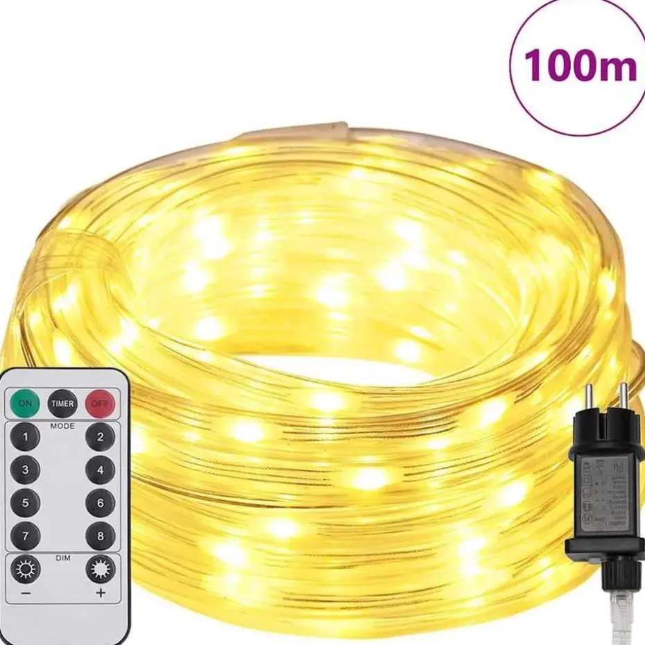 vidaXL - Touwenlicht met 2400 LED 100 m - Warmwit - PVC