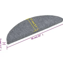 vidaXL - Trapmat - Grijs - Polypropyleen - 56 x 17 x 3 cm - 10 stuks
