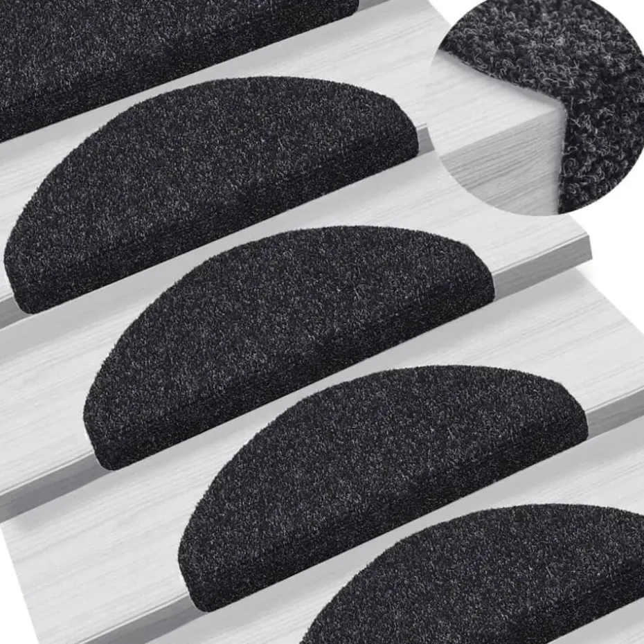 vidaXL - Trapmat - Zwart - Polypropyleen - 65 x 21 x 4 cm - 10 stuks