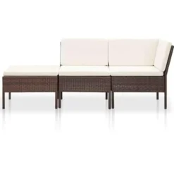 vidaXL - Tuin Loungeset - Bruin - Poly rattan