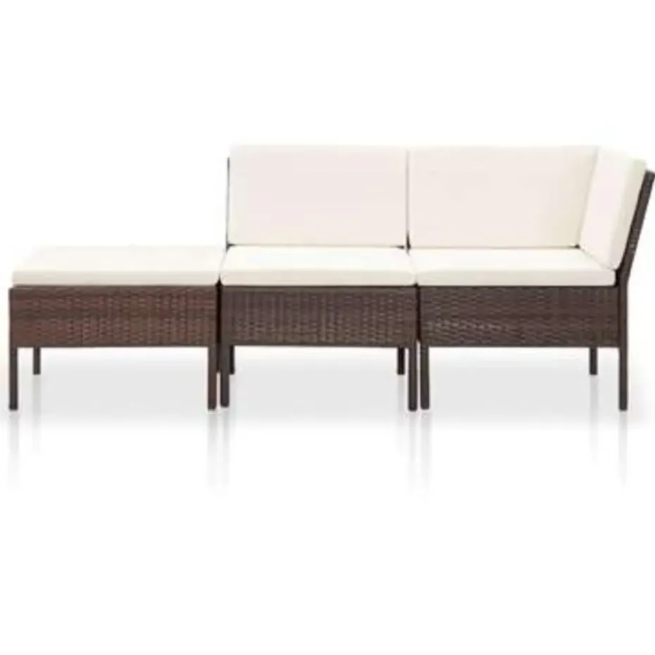 vidaXL - Tuin Loungeset - Bruin - Poly rattan