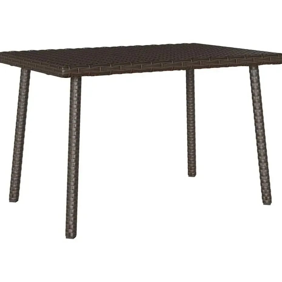 vidaXL - Tuin Salontafel - Bruin - Poly rattan - 60 x 40 x 37 cm