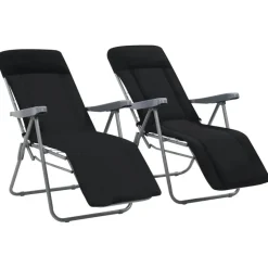 vidaXL - Tuin Stoel - Zwart - Stof - 2 stuks