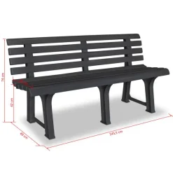 vidaXL - Tuinbank - Antraciet - Kunststof