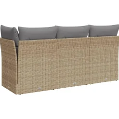 vidaXL - Tuinbank - Beige - Poly rattan